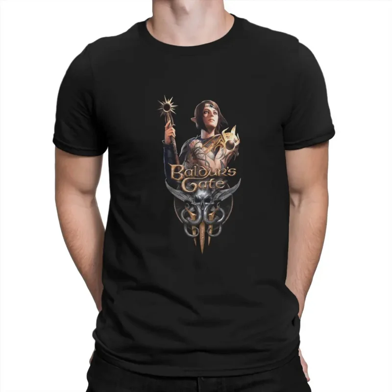 Game Shadowheart T-Shirts for Men Baldurs Gate BG3 Funny Tee Shirt Crewneck Short Sleeve T Shirts Gift Idea Clothes