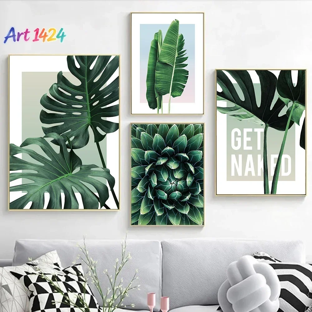 Nordic Minimalist Aesthetics Wall Art Cactus Agave Plant HD  on Canvas Poster Print Home Living Room Bedroom Decoration Gift