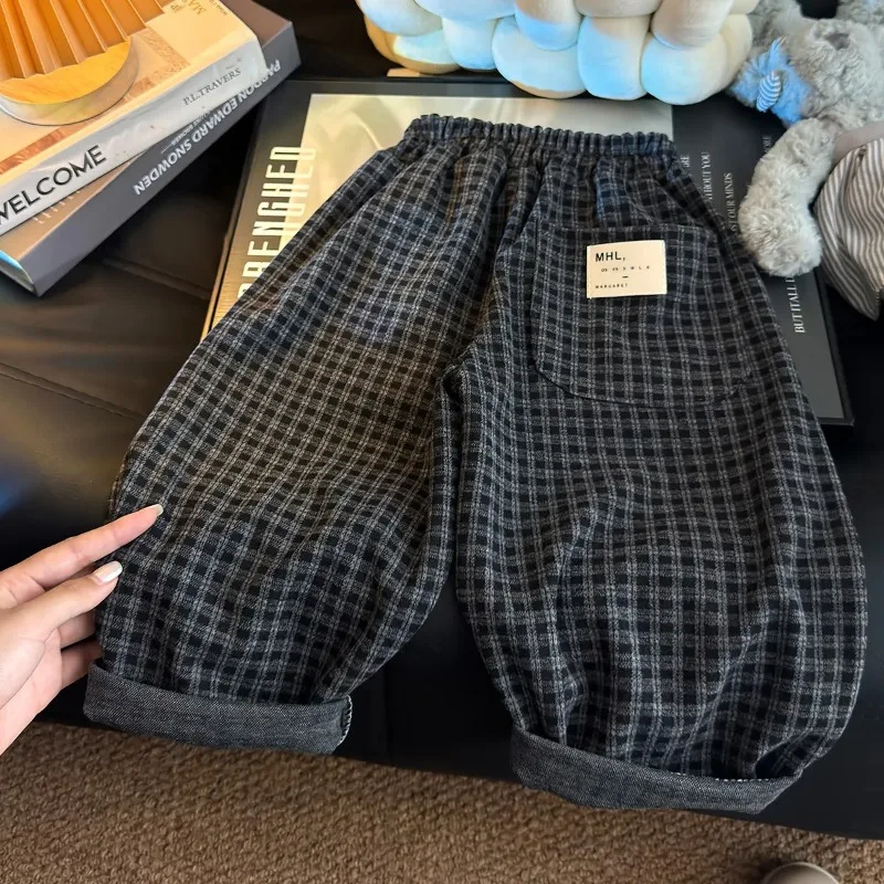 1-6 Years Children Clothing Boys Girls Korean Style Casual Loose Plaid Straight Trousers Outdoor Mosquito Repellent Kids Clothes