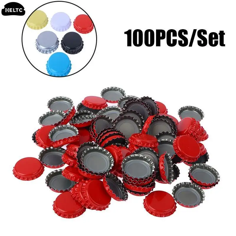 100Pc/Set Beer Cap New Beer Bottle Caps Oxygen Absorbing Seal Crown Caps For DIY Home Brewing Beer Tool Bar Accessorie Equipment