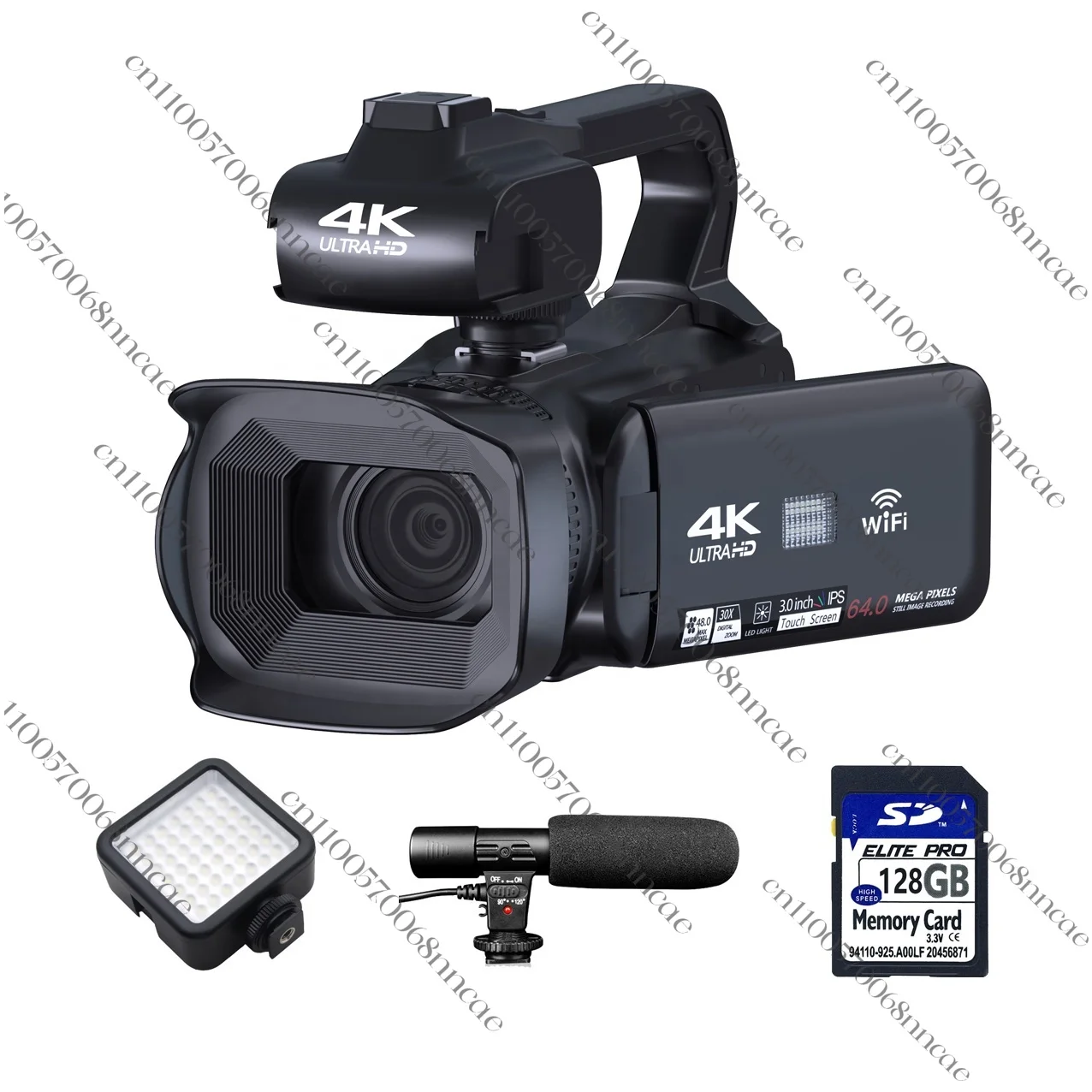 

Digital Video Camera Recorder with 18X Digital Zoom with Lens Hood, Stabilizer, Microphone, 128G SD Card, Fill Light