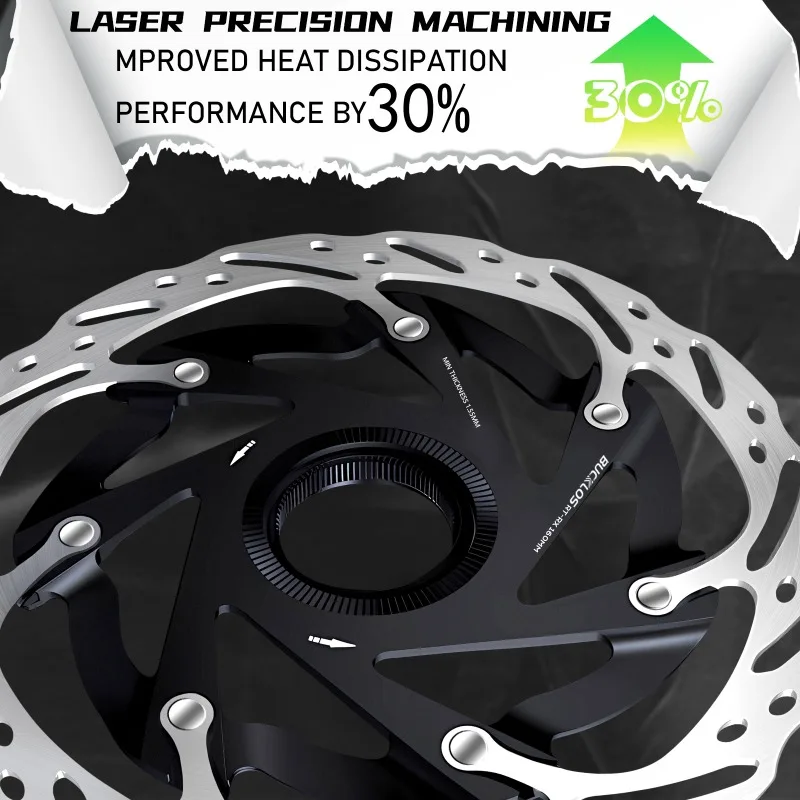 BUCKLOS RT-RX Rotor de freno de disco 160mm 140mm bicicleta de montaña de carretera Rotor de bloqueo central Rotor de bloqueo central de bicicleta