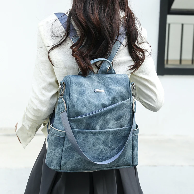 High Quality Leather Backpacks For Women Casual Knapsack Large Capacity Packs School Backpack For College Students Travel Bags