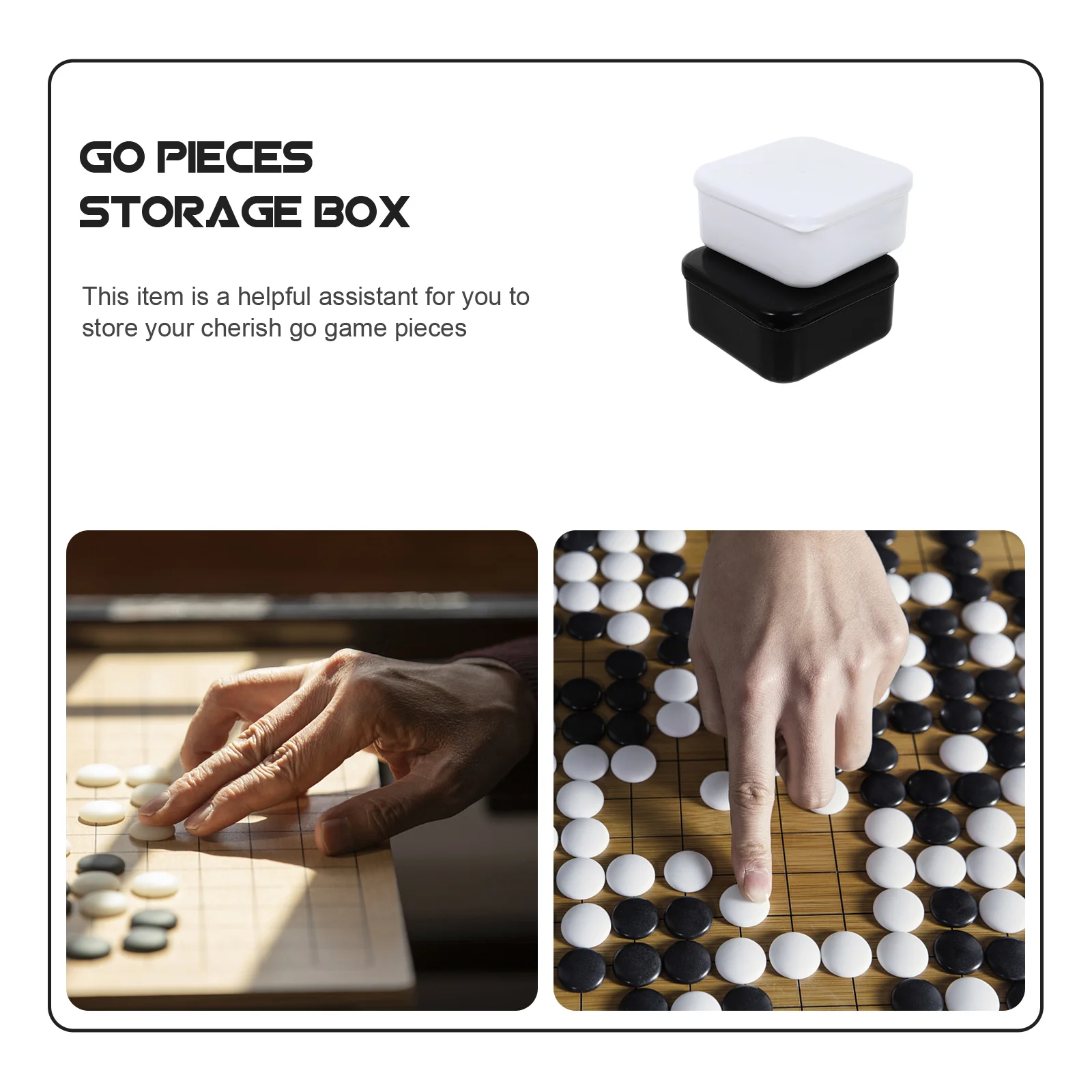 

2pcs Empty Chess Piece Boxes Plastic Storage Holder Beads Boxes Small Go Chess Containers For Kids Students Teachers