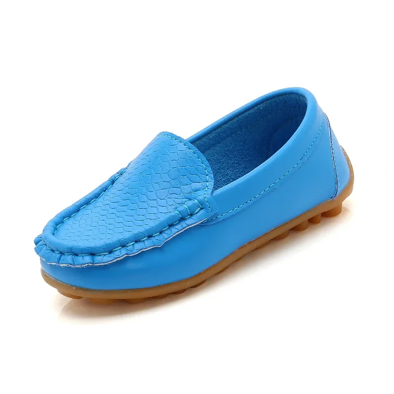 Fashion Flats For Children Casual Comfortable PU Leather Slip On Shoes Boys Girls Kids Candy 10 Colors Moccasin Loafers All Size