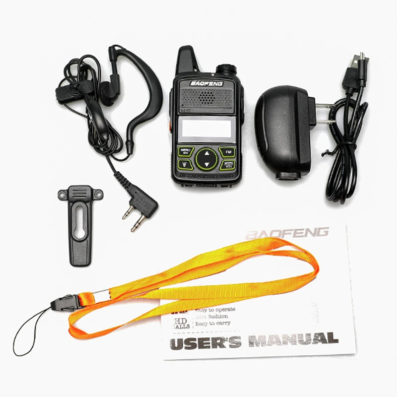 Baofeng-Mini walkie-talkies BF-T1 para niños, transceptor, Radio bidireccional, 5W, portátil, FM, UHF, 400-470MHz, juguete para niños, CB