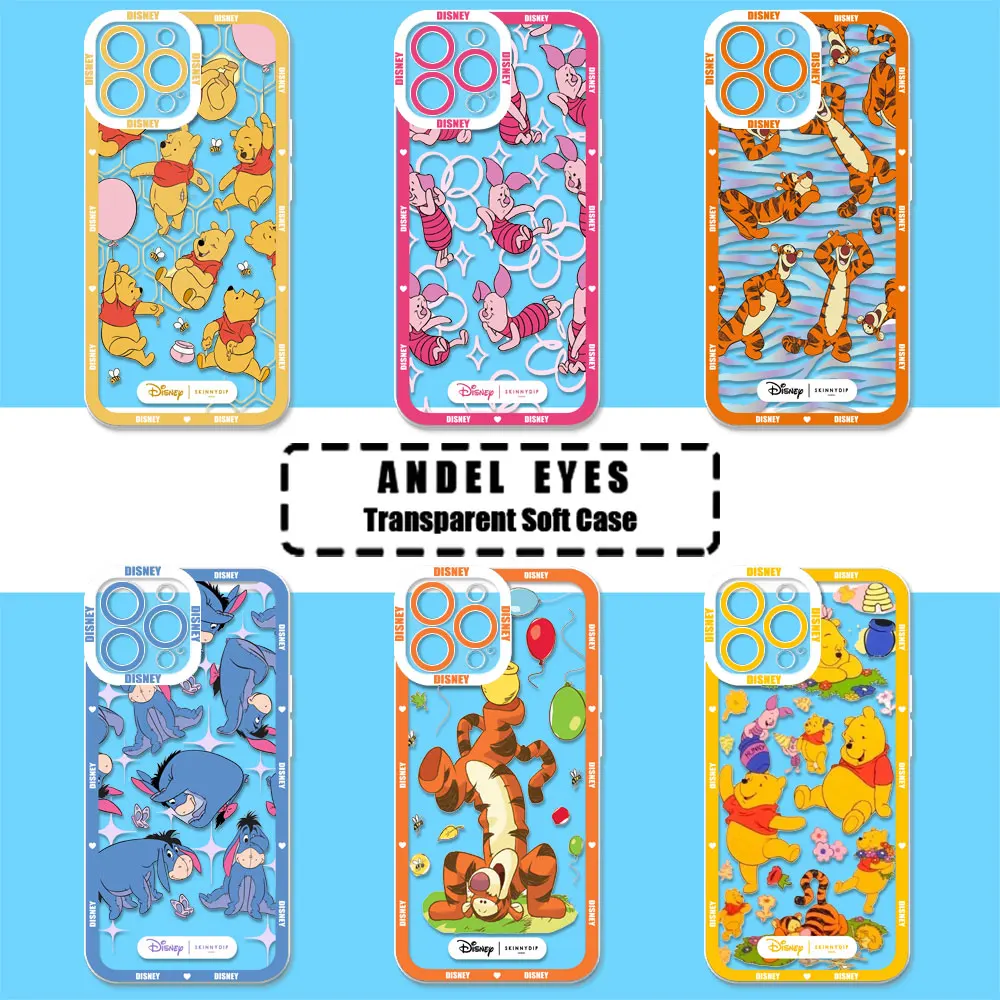 Winnie The Pooh Piglet Tigger Phone Case For Redmi Note 13 12 11 ProPlus 12S 11T 11S 10 10S 9 9S 8T 8 Pro Max Transparent Cover