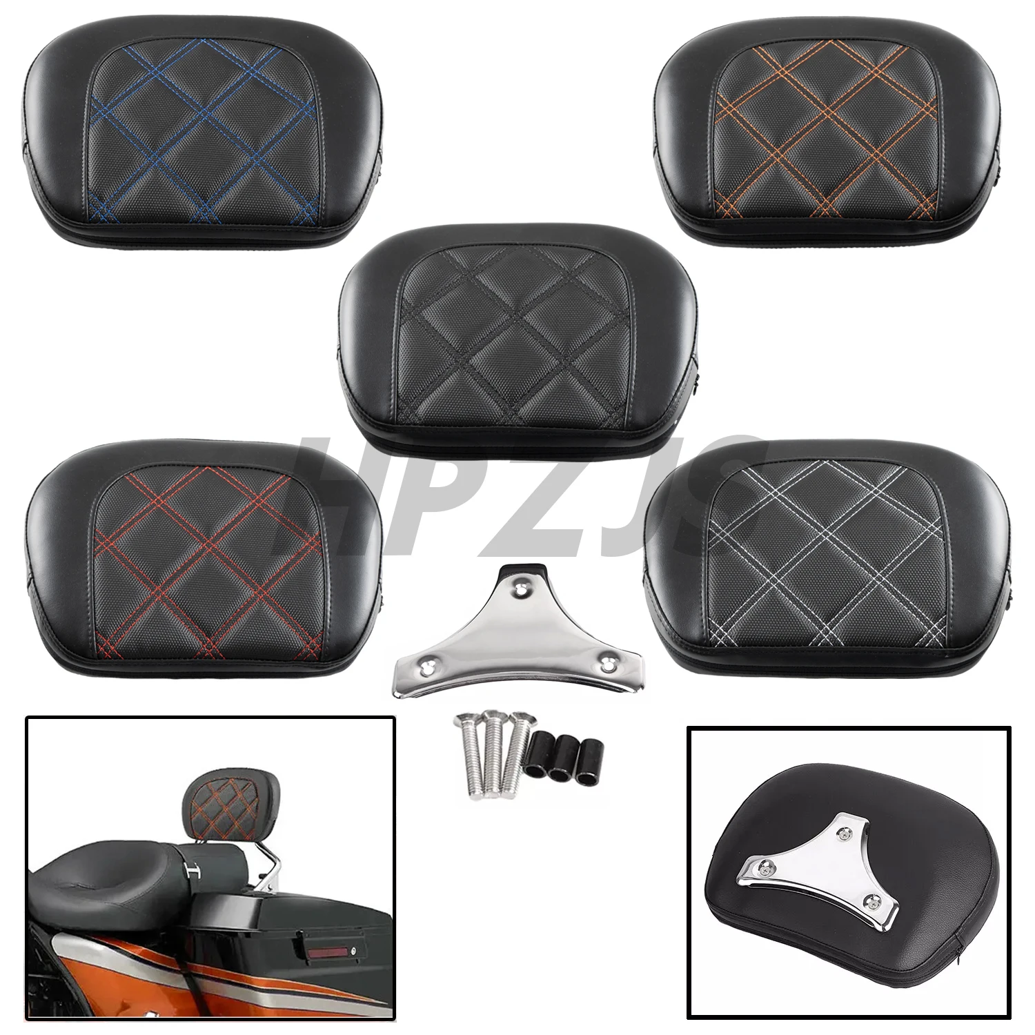 

Мотоциклетная пассажирская спинка Sissy Bar, хромированный кронштейн для Harley Touring CVO Street Bob Road King Electra Glide 1997-2024