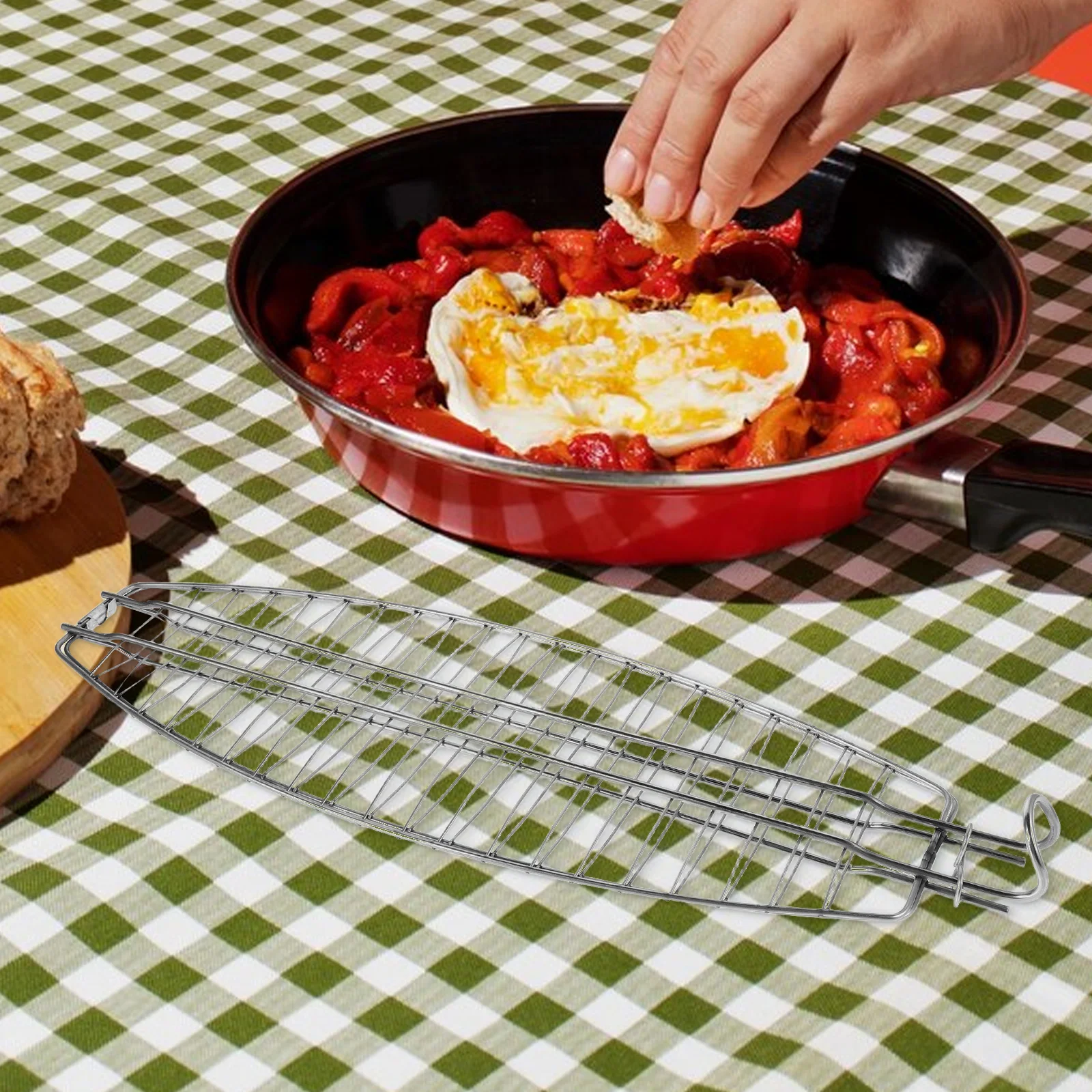 

Portable Stainless Steel Grilling Basket For Outdoor Bbq Camping Fish Grill Heavy Duty Cooking Accessory Vegetable Griddle