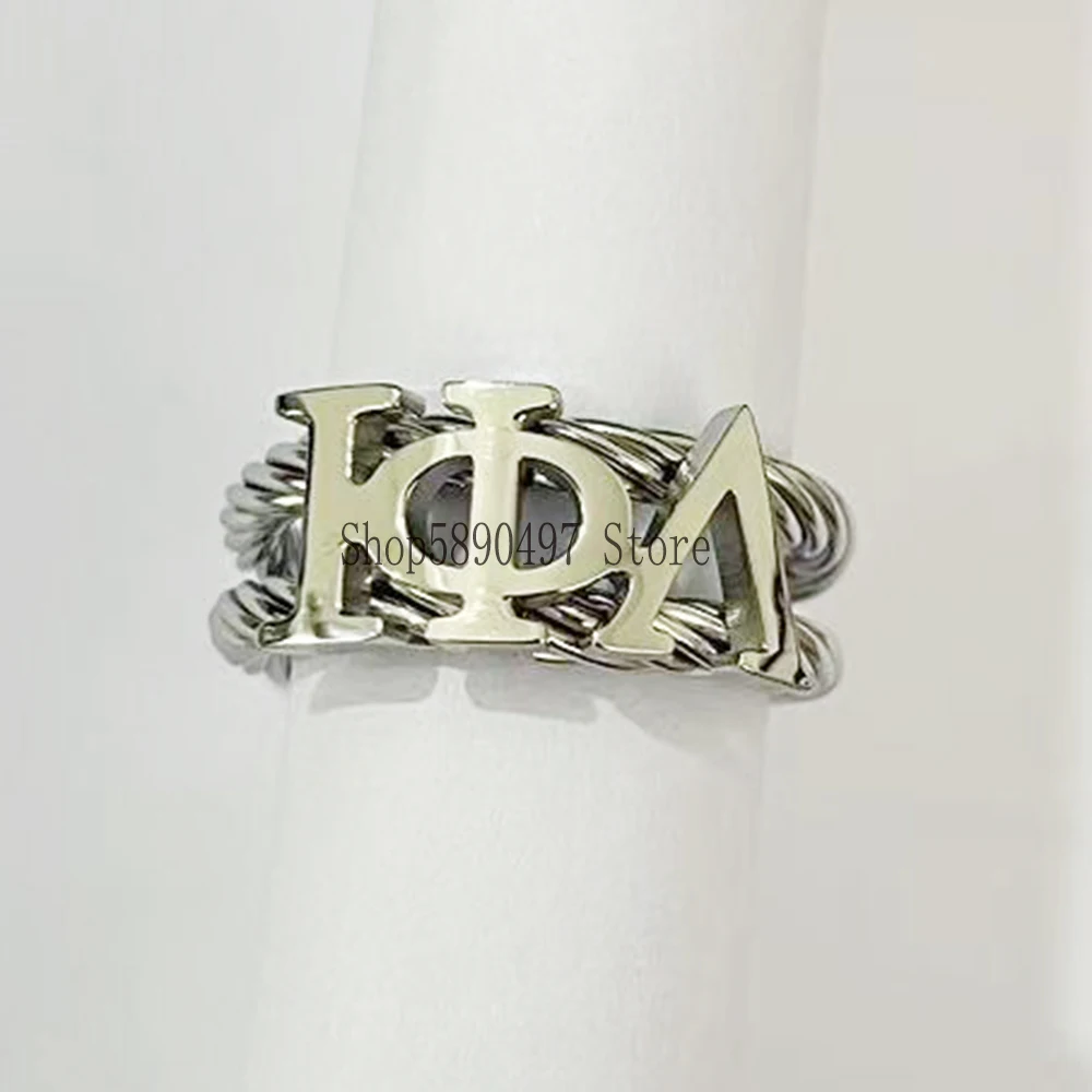 University fraternity Party Ladies' Association Badge Greek Alphabet Stainless Steel Ring