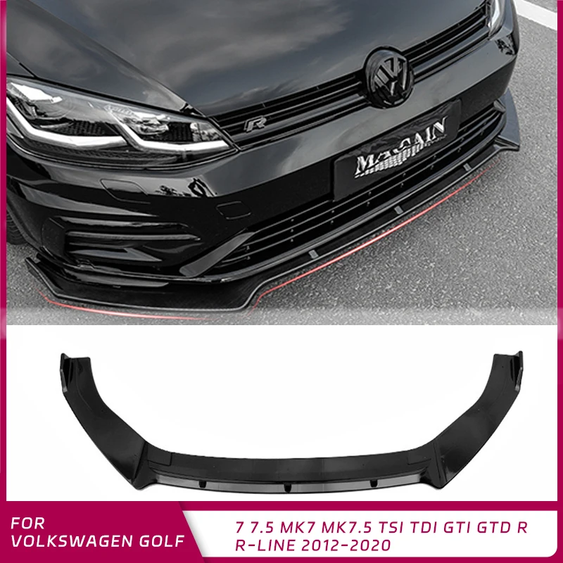 

Car Front Bumper Splitter Lip Diffuser Body Kit Spoiler for Volkswagen Golf 7 7.5 MK7 MK7.5 TSI TDI GTI GTD R R-Line 2012-2020