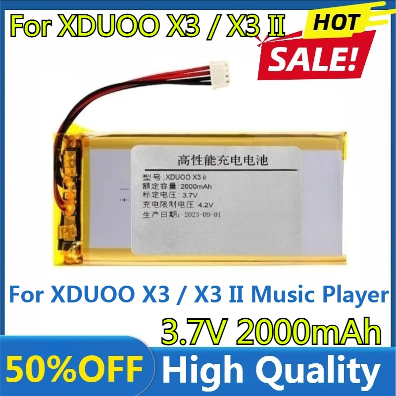 

New High Quality Replaceable 2000mAh Battery for XDUOO X3 / X3 II Music Player