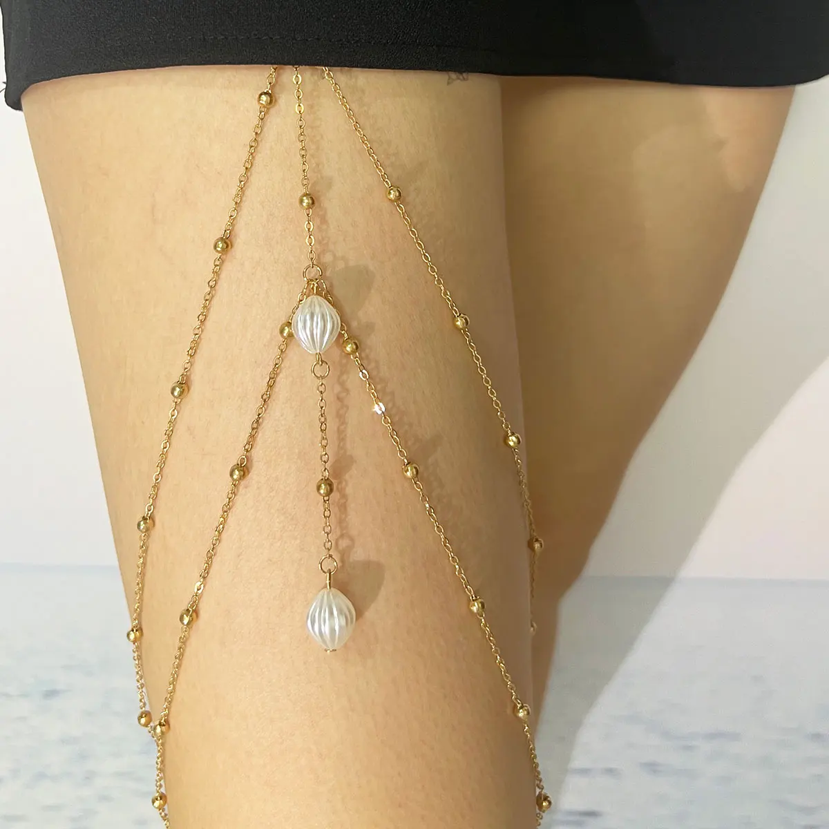 مجوهرات جسم معدنية بسيطة مثيرة ، أزياء شخصية ، إكسسوارات مطرزة للسيدات ، سلسلة الساق ، صورة الشارع ، فستان حفلات النادي الليلي