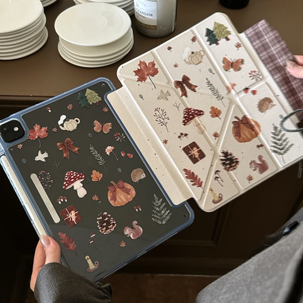 

Squirrel Mushroom Illustration Tablet Case for iPad Air 11" 13" Pro 12.9" 9.7" 5th 6th 10.2" 7th 8th 9th 10th Air 3 4 5 6 Cover