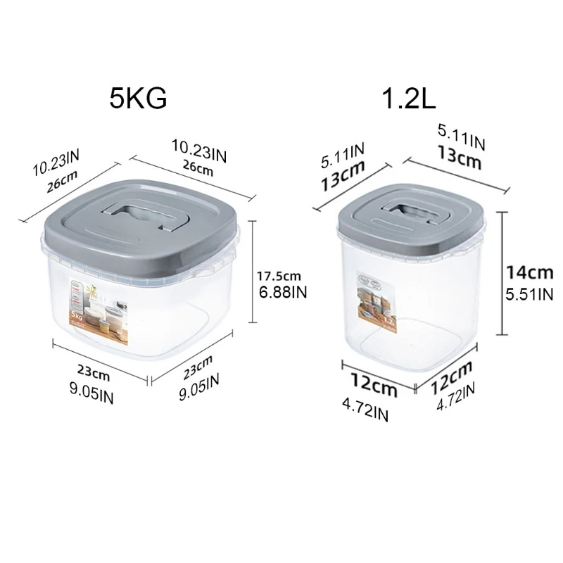 Contenedor granos estilo Simple, lata almacenamiento alimentos para cocina transparente, suministro para dormitorio