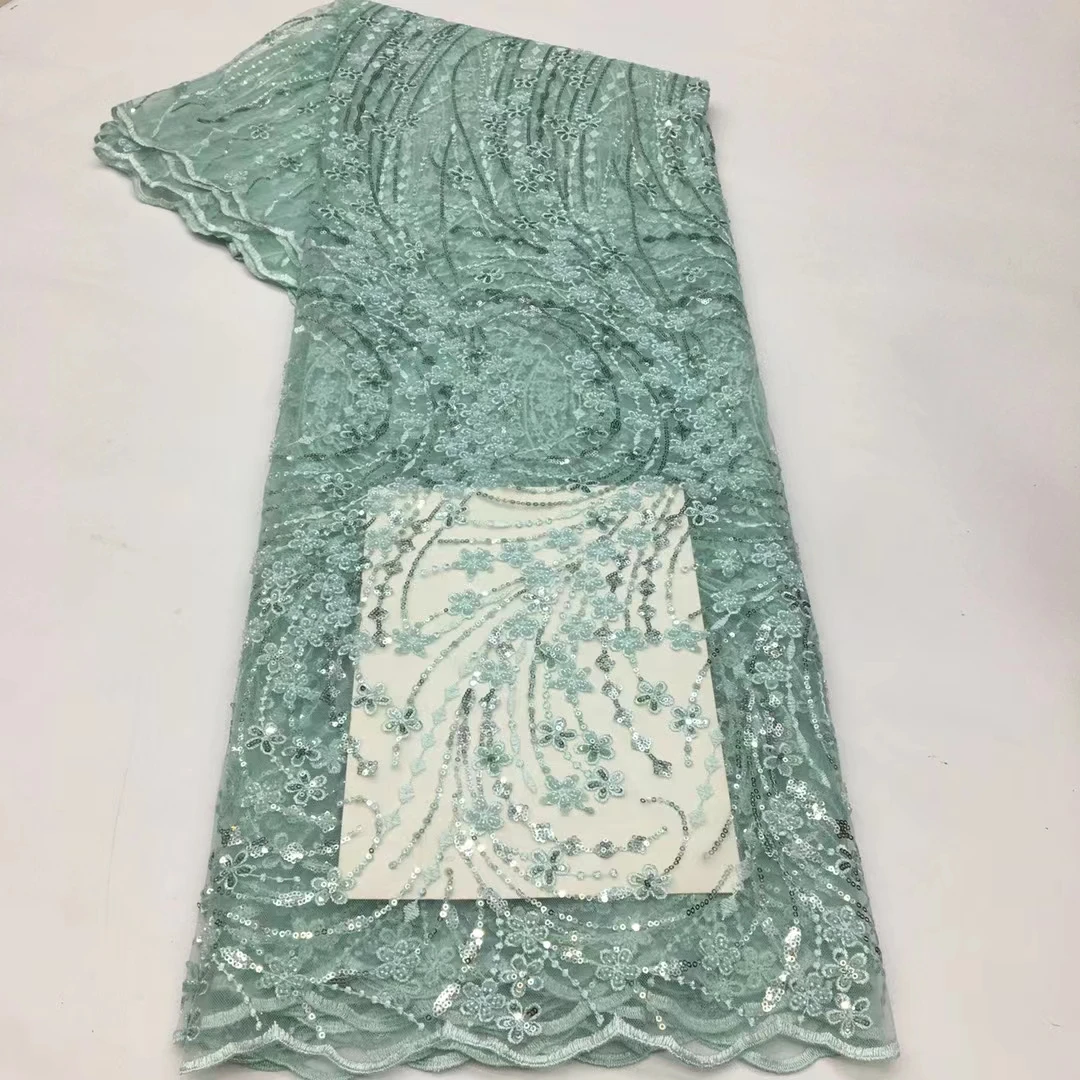 عالية الجودة الفاخرة الترتر نسيج دانتيل مطرز الفرنسية اليدوية تول مطرز أقمشة الدانتيل للنساء فساتين الزفاف