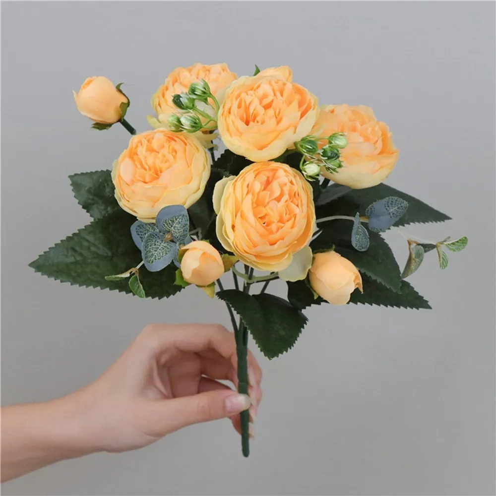 30 cm gefälschte Rosen, Seidenpfingstrosen, künstliche Blumen, günstige Neujahrsfest-Dekorationen, Vase für Zuhause, Hochzeit, Brautstrauß im Innenbereich – Detail 13