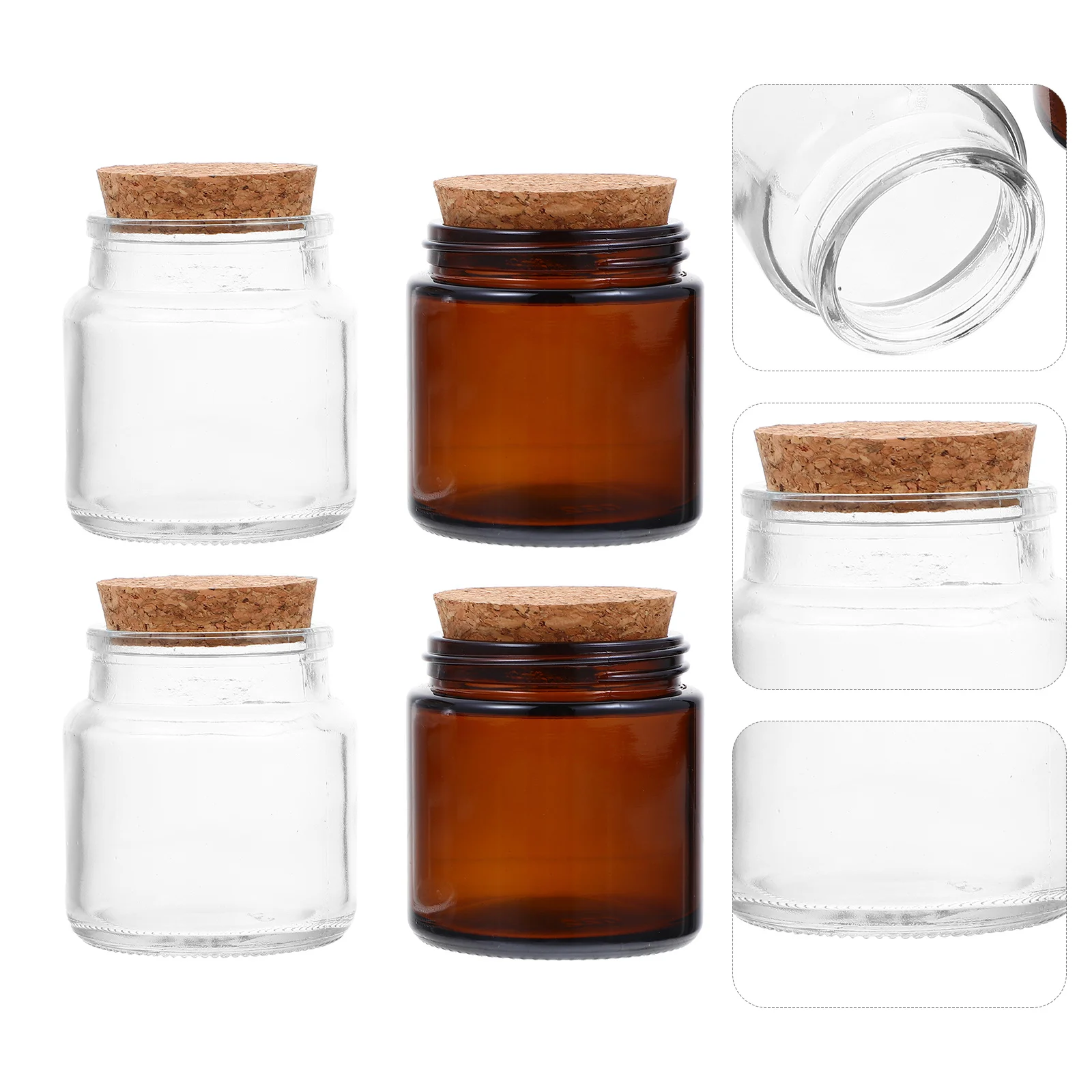 

4Pcs Jars with Wooden Lid Premium Glass Containers for Making Scented Candles DIY Craft Home Banquet Jars