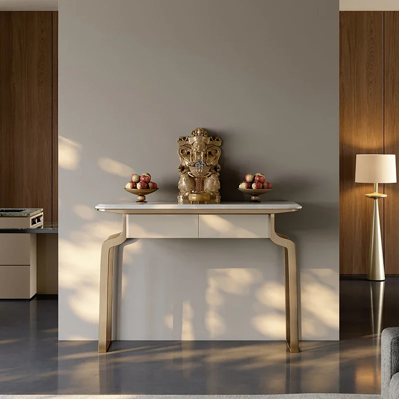 

Light Luxury Style Natural Marble Offering Table God of Wealth Simple Modern Entrance God of Wealth Table Worship Table