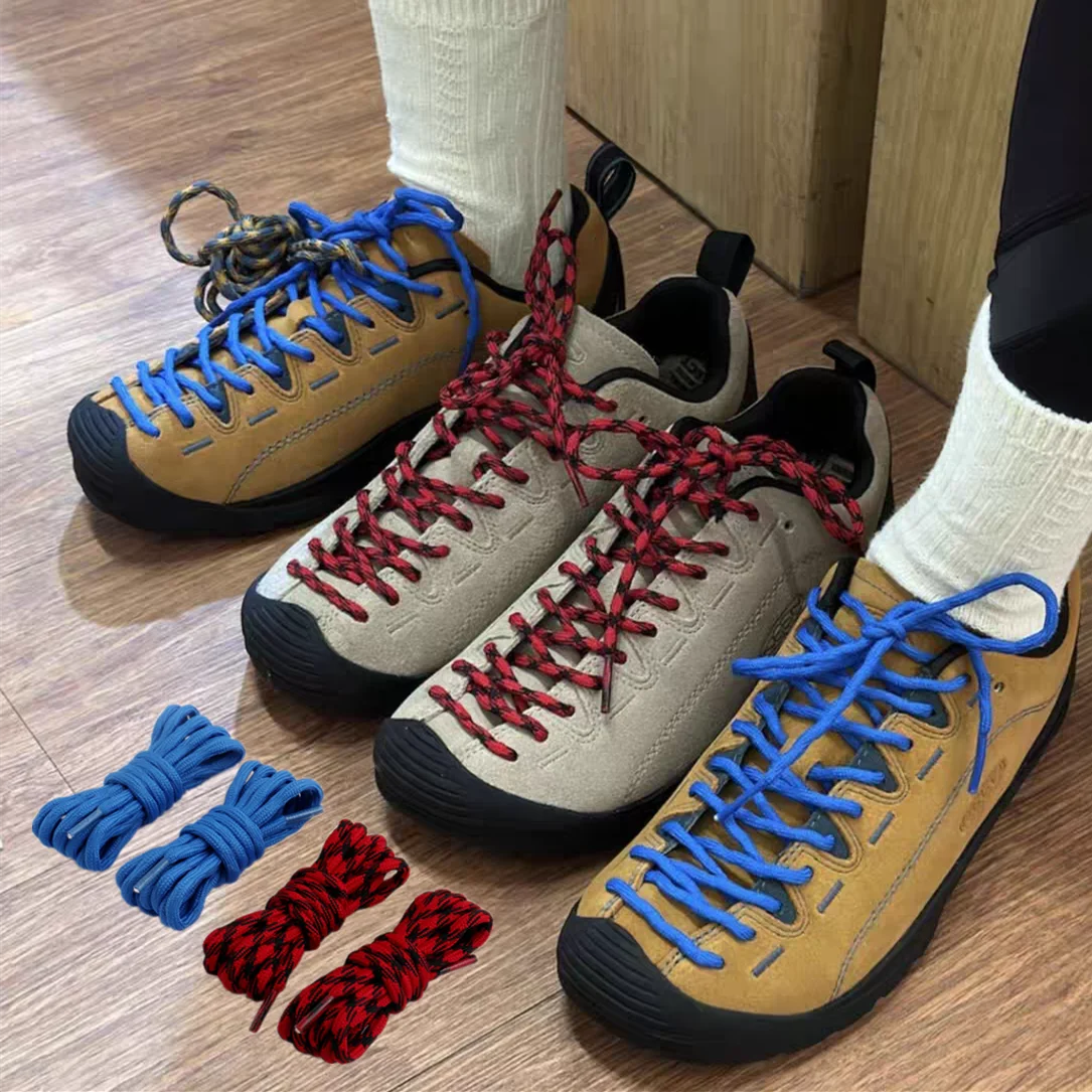 1 Pair Round Wave Shoelace Hiking Shoelaces Woven Sports Shoes Anti-slip Wear-resistant Anti-loose Water Shoes Shoelace Rope