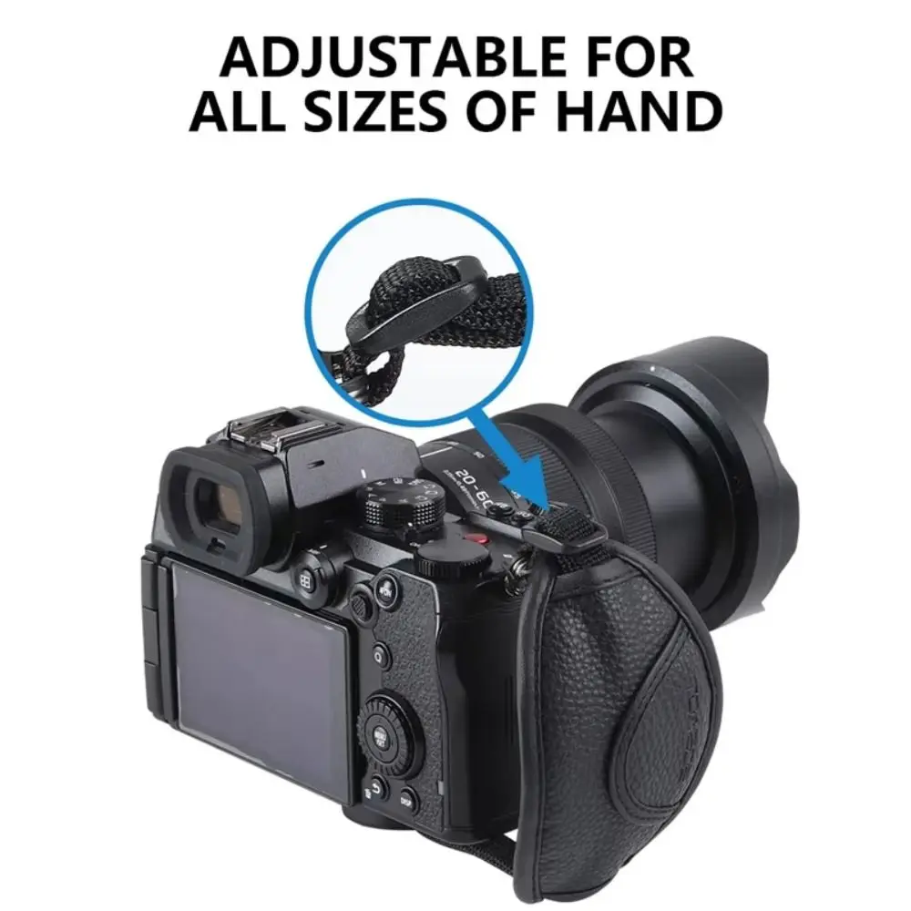 Adjustable Length Camera Hand Strap Padded Design Safety Buckle Camera Grip Strap Anti-Fall Feature for Nikon/Sony/Canon
