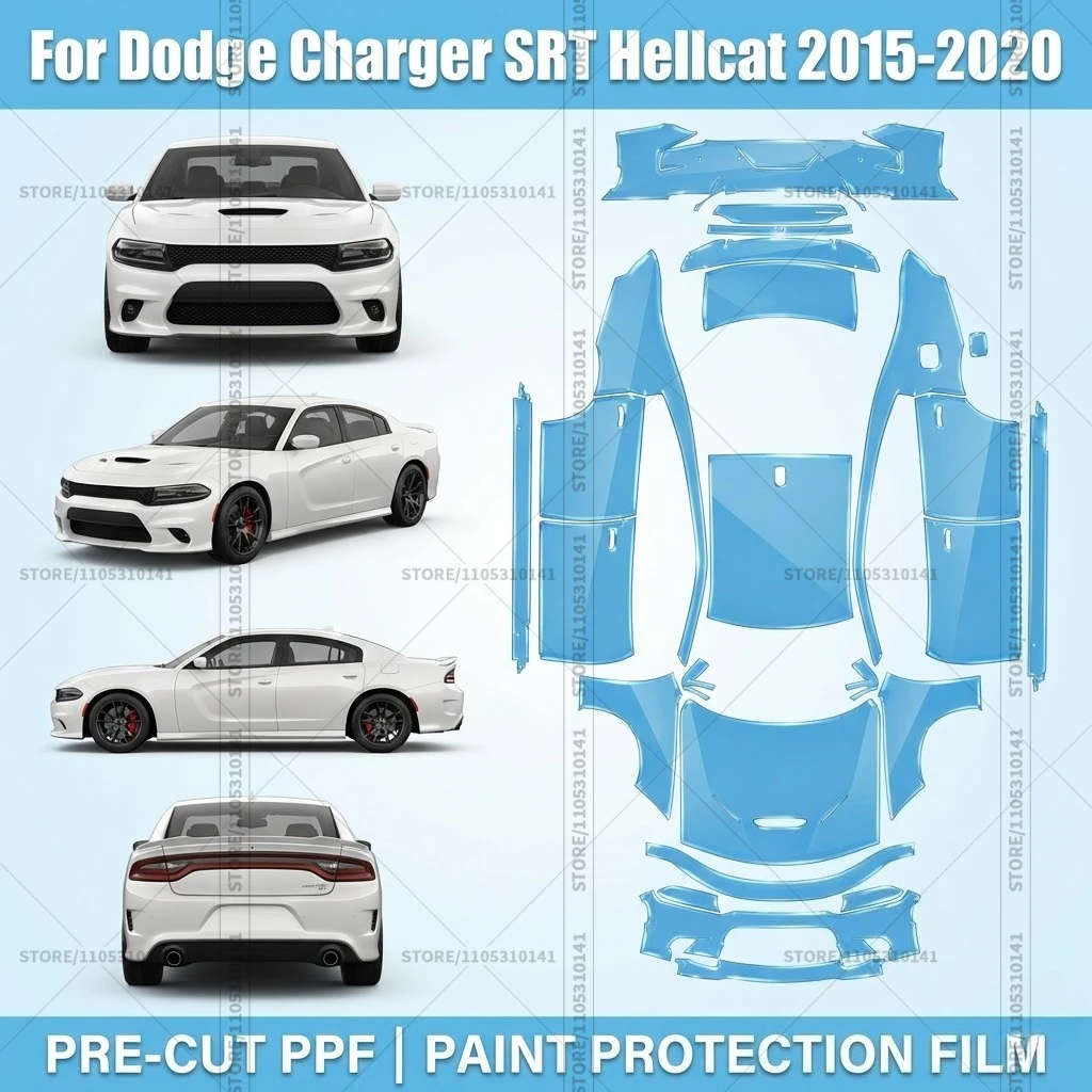 

For Dodge Charger SRT Hellcat 2015-2020 Pre-Cut Paint Protection Film PPF Transparent Car Film Automotive PPF Full Vehicle