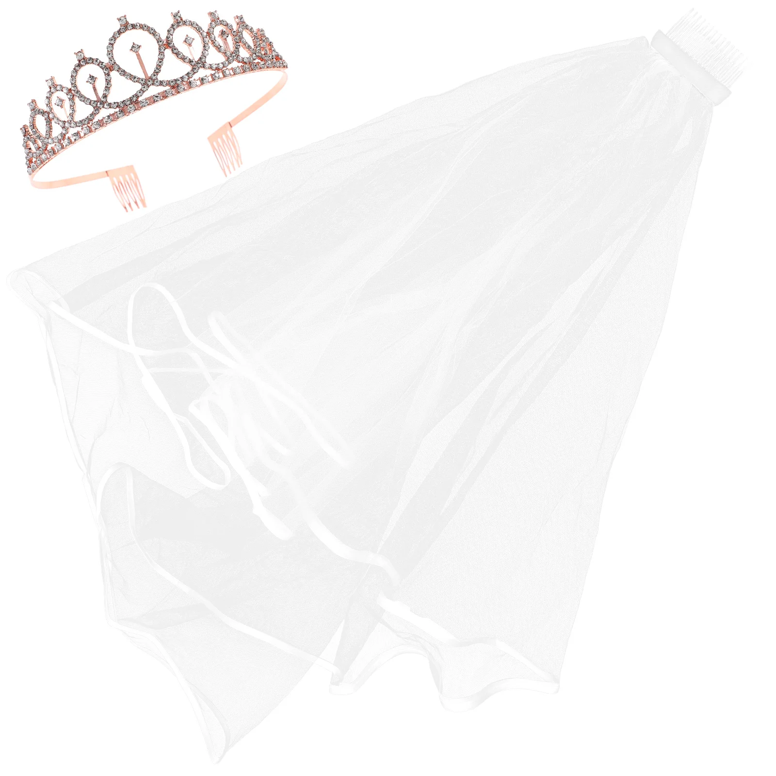 

2Pcs Bridal Crown Headb Wedding Accessories BacheloretteParty Birthday Birthday Crown For Women Celebration