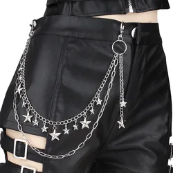 Punk Rock Metal Pants Waist Chain Men Women Key Chain Big Ring Wallet Keychain Jeans Unisex Hip-hop Jewelry Gift
