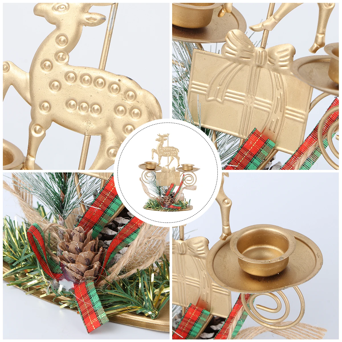 

Christmas C Holder Metal C Iron Art Home nament Xmas Decor Unique Design Electroplating Small Shape Party Wedding