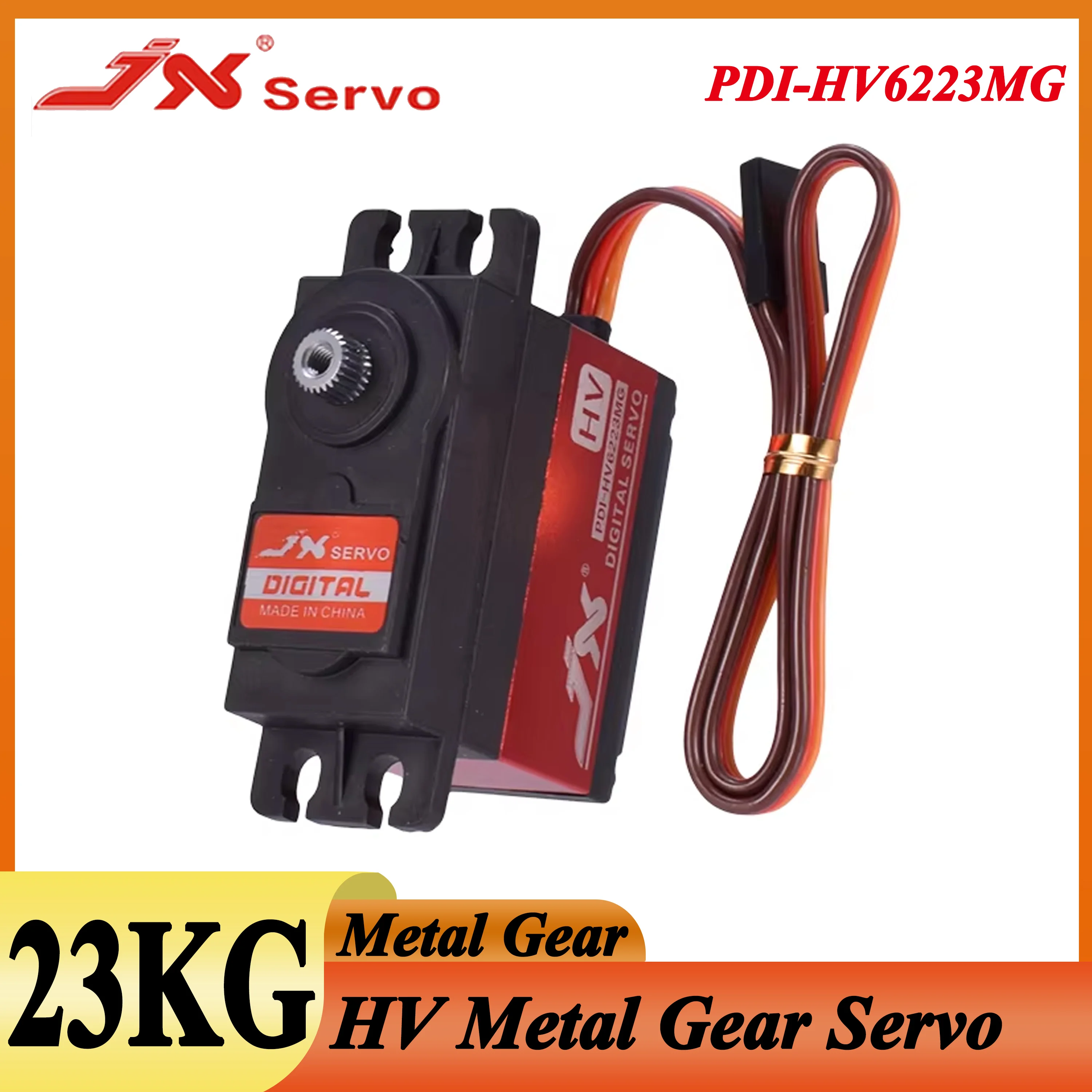 

JX PDI-HV6223MG 23KG HV 6-8.4V Metal Gear Digital Standard Servo for 1/8 1/10 RC Car Robot Airplane Drone Aicraft Boat Toy Parts