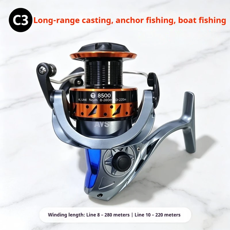 Large Capacity Metal Spool Spinning Reel Smooth Retrieve Powerful Drag Freshwater Saltwater Big Game Surf Fishing Tackle 700g