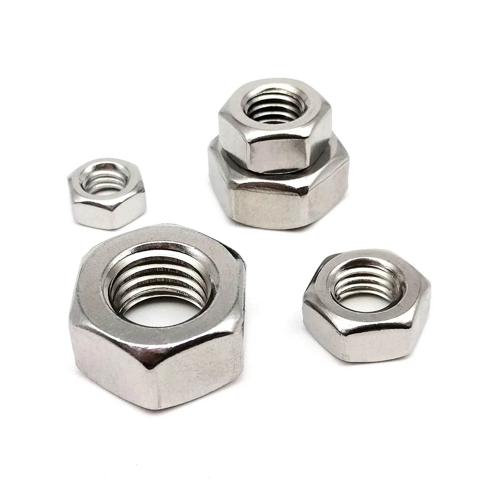 Hex Hexagon Nut M1 M1.2 M1.4 M1.6 M2 M2.5 M3 M3.5 M4 M5 M6 M8 M10 M12 M14 M16 M18 M20 M22 M24 DIN934 304 A2-70 Stainless Steel