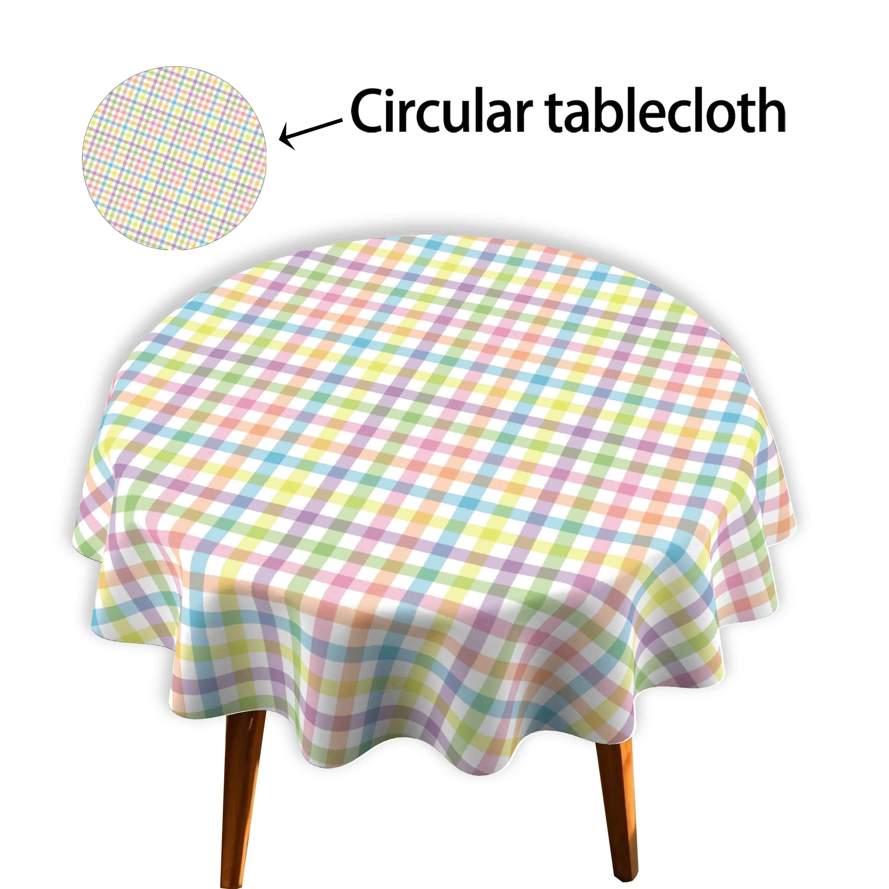 2D flat-printed polyester round tablecloth, 1 piece, suitable for indoor and outdoor use, perfectly matching home decorationzyc