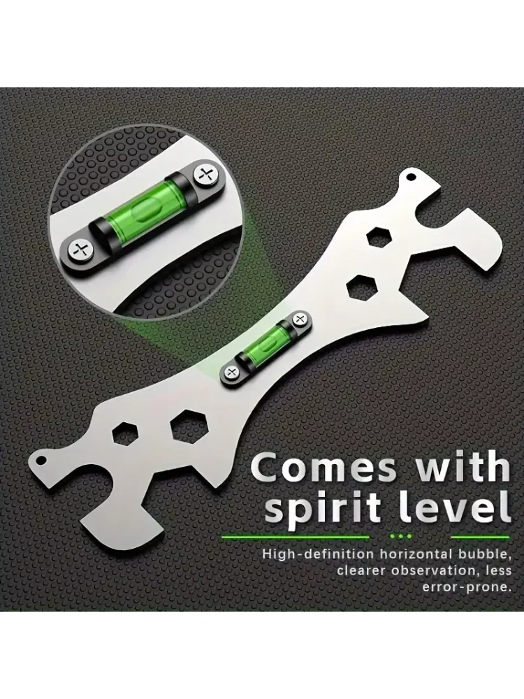 Multifunctional Stainless Steel Bathroom Wrench Tool Shower Installation Hexagonal Level Faucet  Angle Ruler Distance  Measuring
