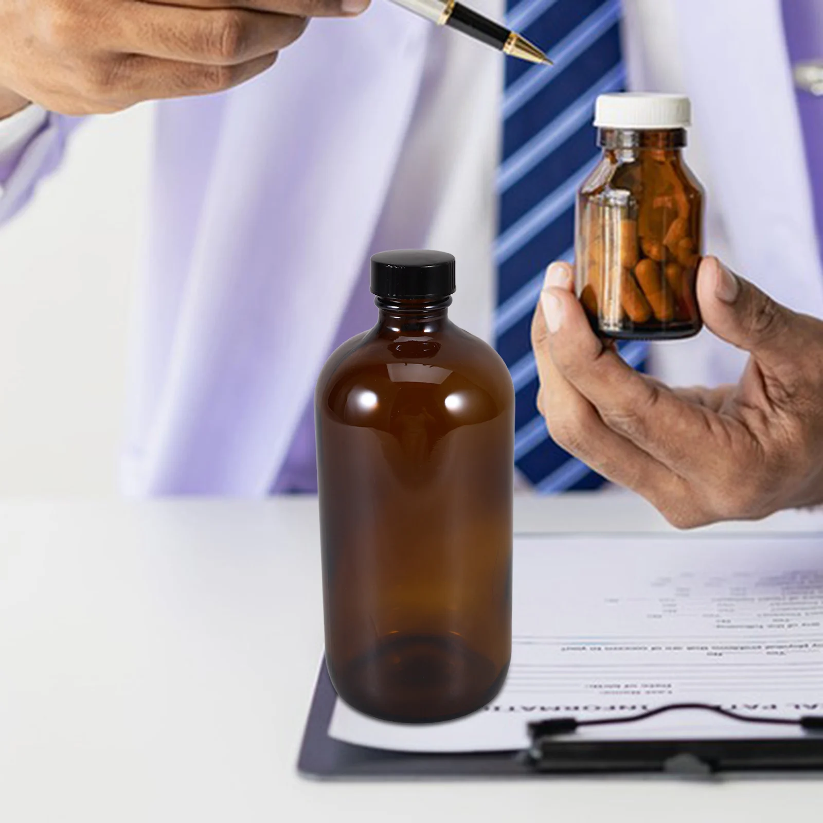 Glass Bottle Amber Bottles Brown Medicine Refillable Container Empty Chemicals for Oil