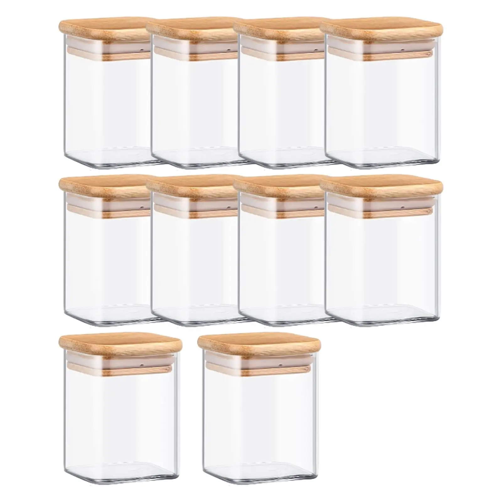 10Pcs Food Storage Jars Glass Jar Pantry Organization Jar Multipurpose Small Canister Glass Storage Containers for Candy Tea