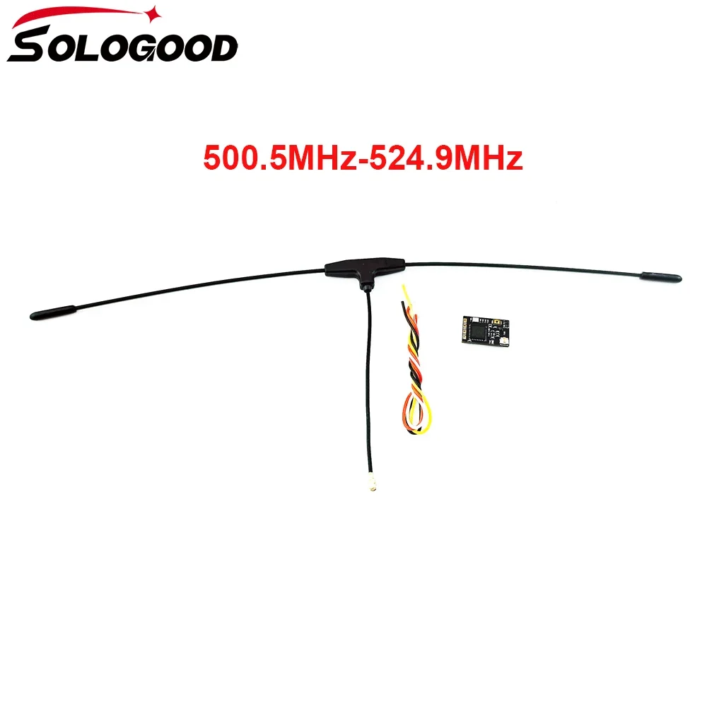 SoloGood-receptor de 500MHz, 500,5 MHz-524,9 MHz con antena tipo T, FCC, ESP8285, 50mW, potencia de telemetría para Dron de carreras RC