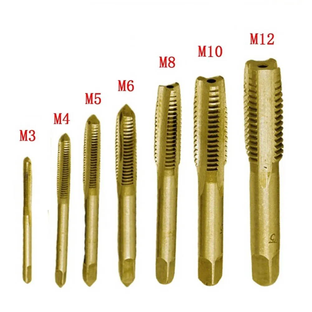 7 pçs parafuso torneira broca M3-M12 hss máquina rosca métrica torneira brocas mão ferramentas de rosqueamento versátil ferramenta acessórios