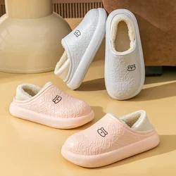 Pantoufles en coton ours pour hommes et femmes, chaussures de confinement chaudes, imperméables, non ald, intérieur, plus velours, hiver, nouveau