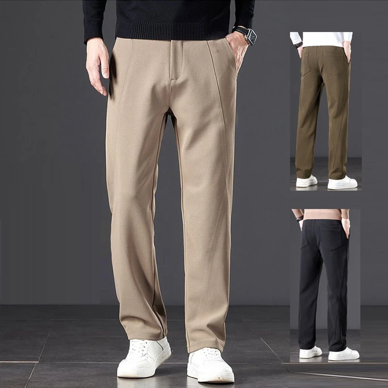 جديد الخريف الشتاء السراويل الرجالية الأمريكية مرونة سليم أنبوب مستقيم بلون السراويل الربط تصميم اتجاهات الموضة الكلاسيكية #1