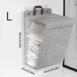 Foldable Large Capacity Laundry Basket Hanging Folding Space-saving Wall-mounted Dirty Clothes Basket Bedroom Clothe Storage Bag