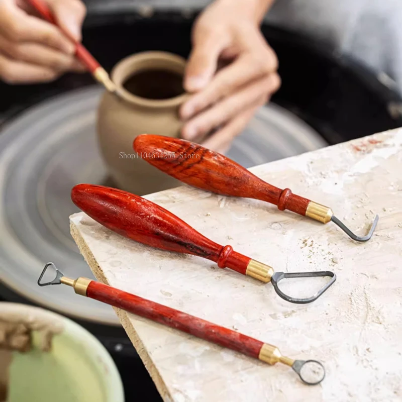Quality Pottery Carving Tool Tungsten Steel Knife Head Ceramic Clay Scraper Trim Molding Texture Ring Knife Mahogany Clay Cutter