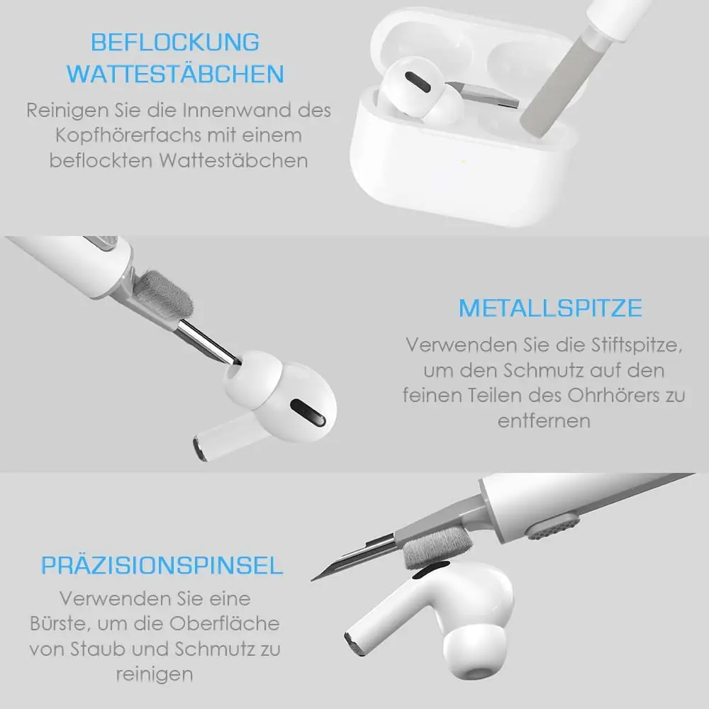 Cleaner Kit Voor Airpods Pro 3 2 1 Bluetooth Oortelefoon Schoonmaak Tool Duurzaam Oordopjes Case Schoon Borstel Pen Voor Xiaomi Airdots 3pro