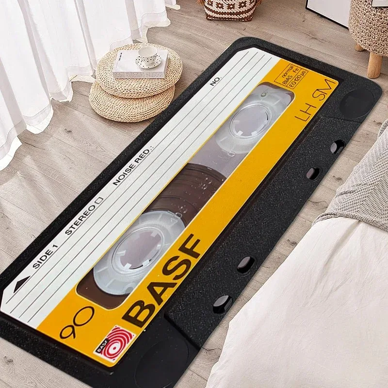 Rug for Bedroom Vintage Cassette Music Tape Bathroom Mat Anti Slip Hallway Veranda Sleeping Room Floor Carpet Funny Doormat