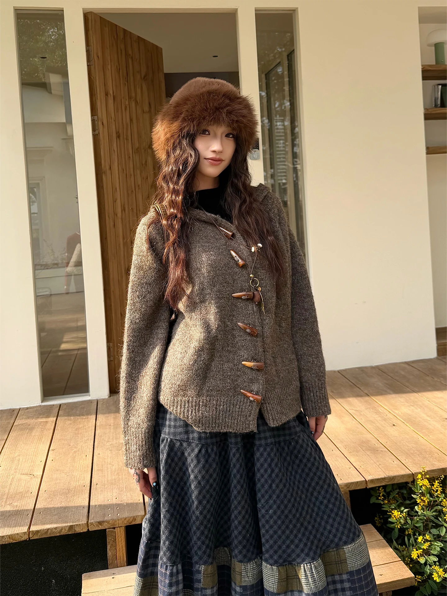 

Вязаный свитер Don Cry Casual с капюшоном из шерстяной смеси, осенне-зимний теплый кардиган на пуговицах для женщин и мужчин