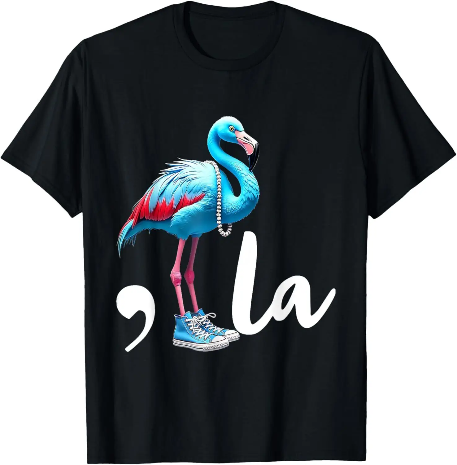 Retro Flamingo Chucks And Pearls Comma La Kamala Harris 2024 T-Shirt