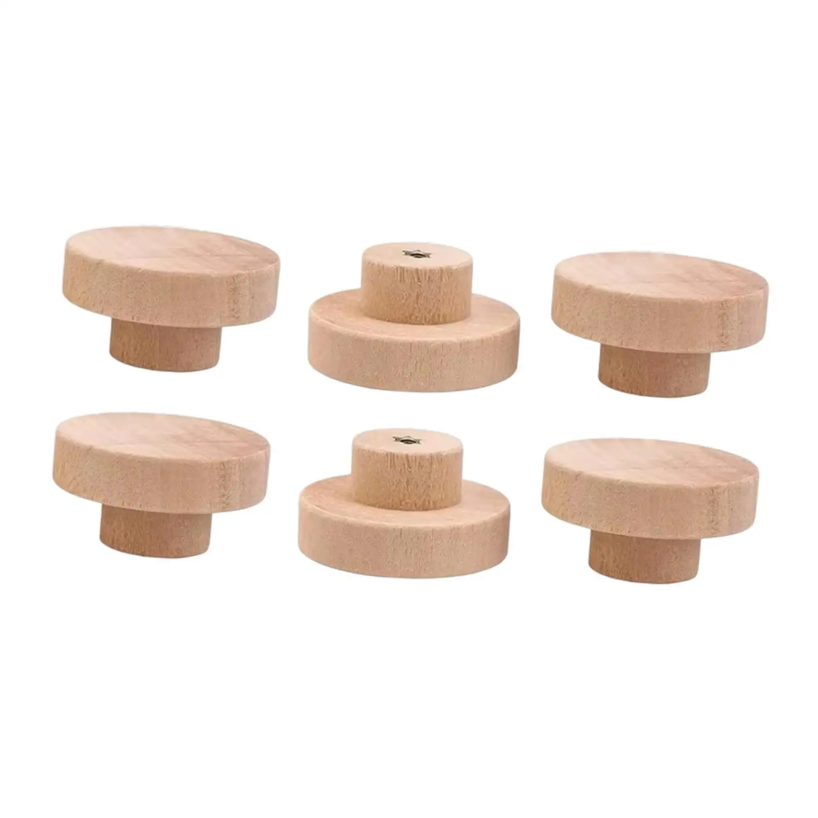 DIY Wood Cabinet Handles Round Pulls for Cupboard Furniture Drawer Knobs Set for Home Storage