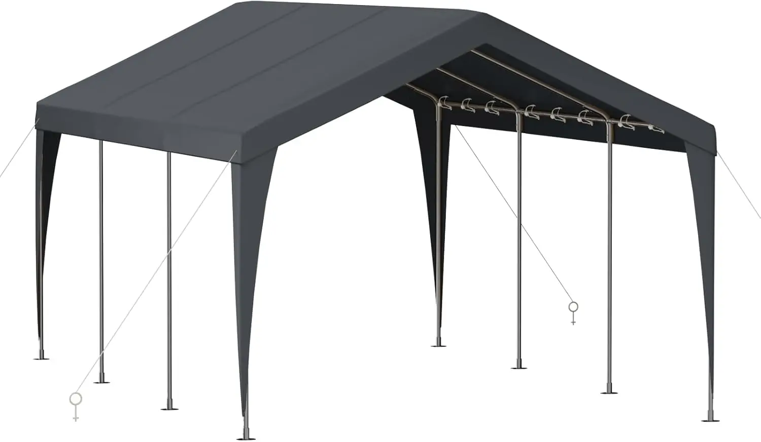 

Сверхмощный портативный гараж Carport 10x20, навес для карспорта с оцинкованной рамой, портативные гаражи и укрытия с 8 ножками и 4 ветровыми веревками, Ca