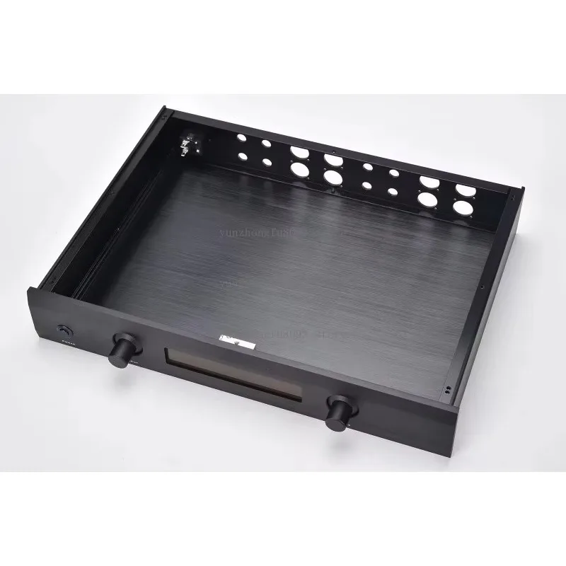 P-5 Black All Aluminum Preamp Enclosure, XLR Amplifier Chassis HiFi DIY Case for Preamplifier and Audio Projects