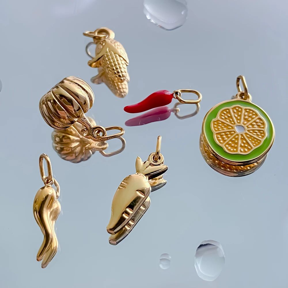 Playful Enamel Vegetable Charms for DIY Jewellery Making